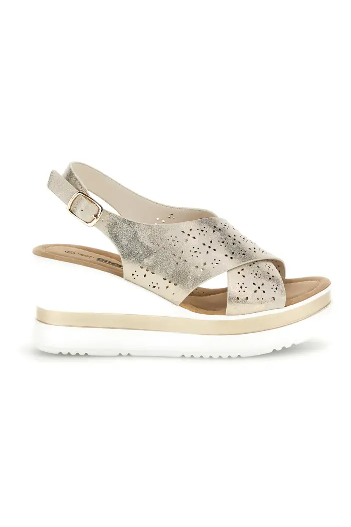 Sandali beige con fasce incrociate e memory soft Energy E489 [BEIGE]