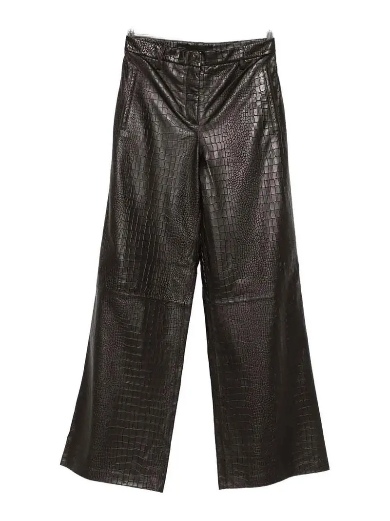 Enes Pantaloni di pelle Marrone