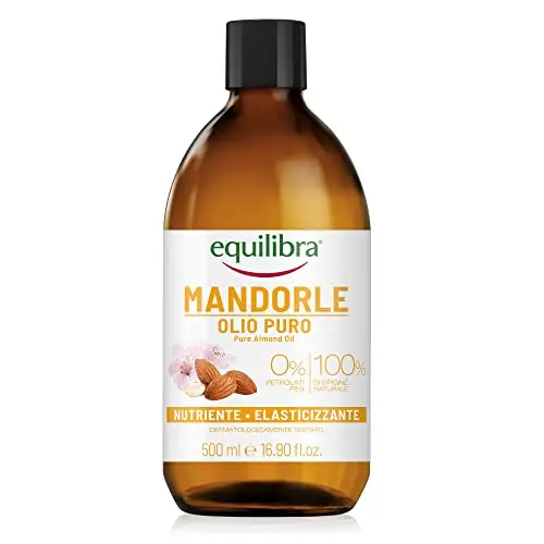 Equilibra Corpo, Olio di Mandorle Puro, Olio di Mandorle Dolci, Protettivo, Nutriente ed Elasticizzante, Aiuta a
