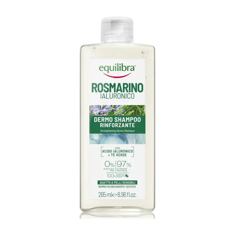 Equilibra Shampoo Rinforzante Rosmarino Ialuronico Dermo Con Acido Ialuronico E Te Verde 265 ml