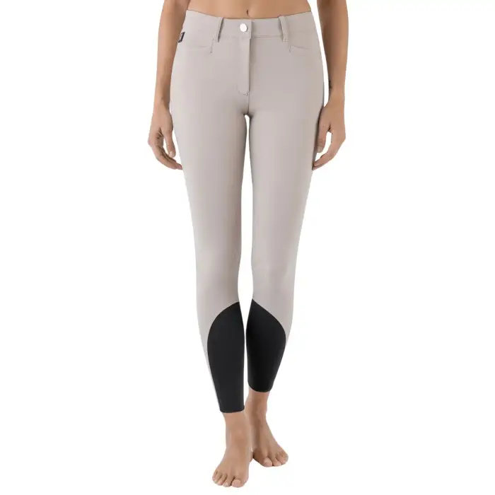 Pantaloni da equitazione con grip al ginocchio per donna Equiline Atirk Beige