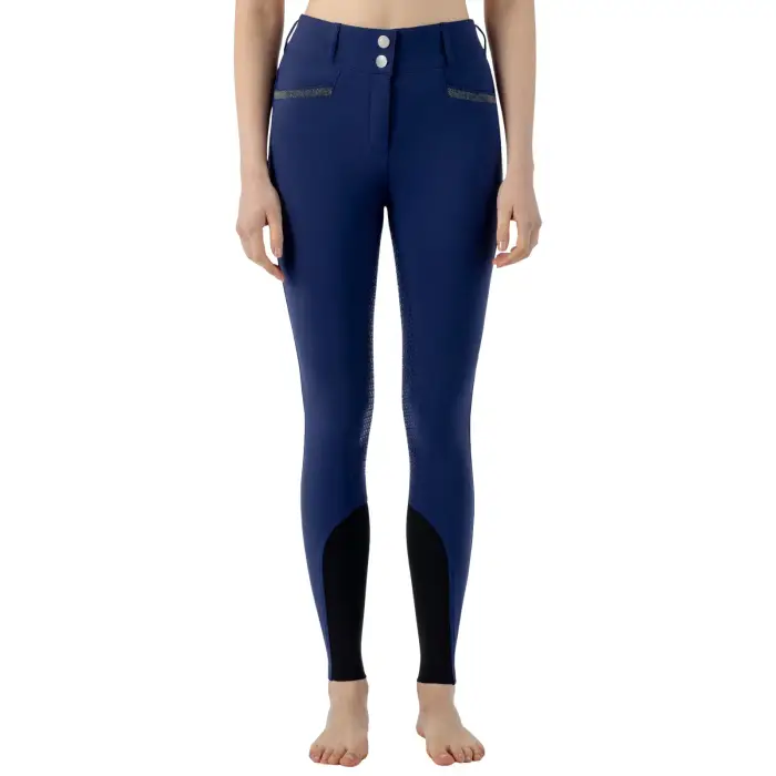 Pantaloni da equitazione full grip da donna Equiline Crystalef Violet