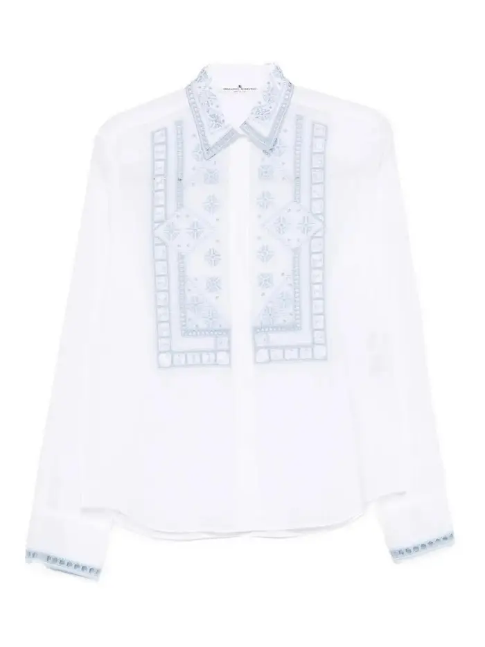 Ermanno Scervino Camicia Con Ricamo Bianco