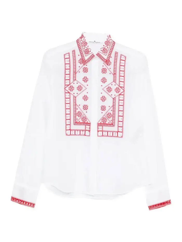 Ermanno Scervino Camicia Con Ricamo Bianco