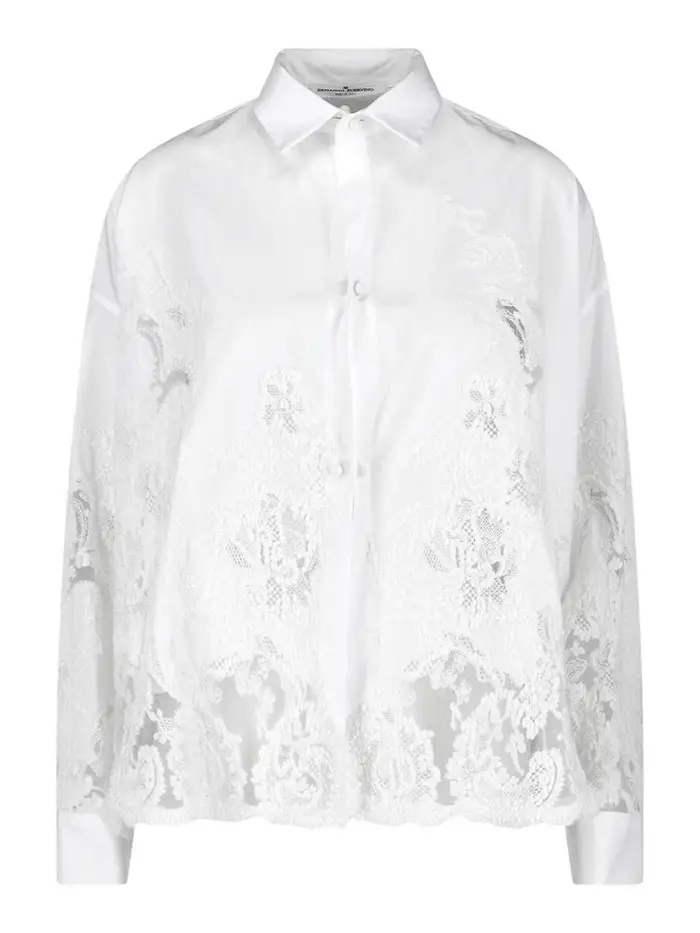 Ermanno Scervino Camicia in pizzo Bianco