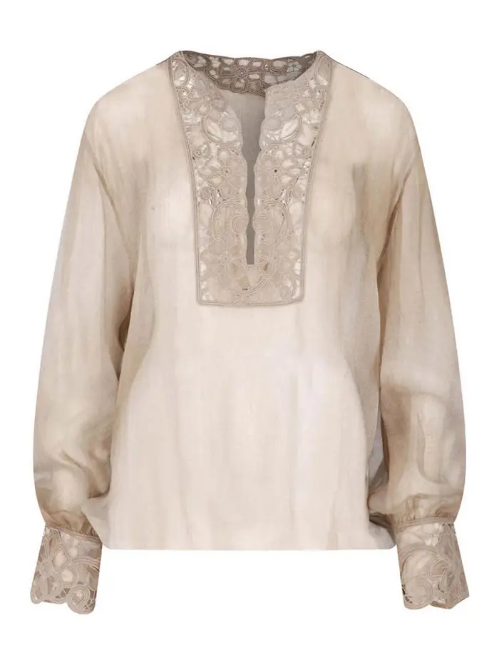 Ermanno Scervino Camicia in seta Beige
