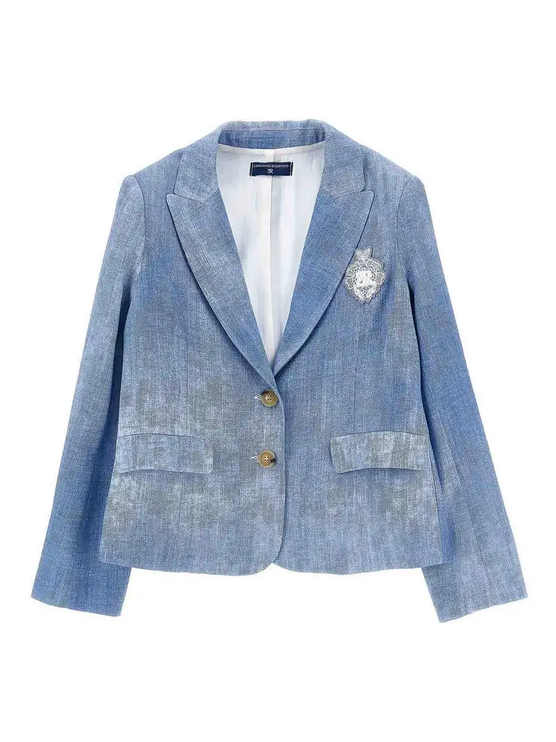 Ermanno Scervino Giacca Con Applicazioni Blu