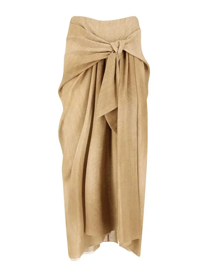 Ermanno Scervino Gonna midi drappeggiata Marrone