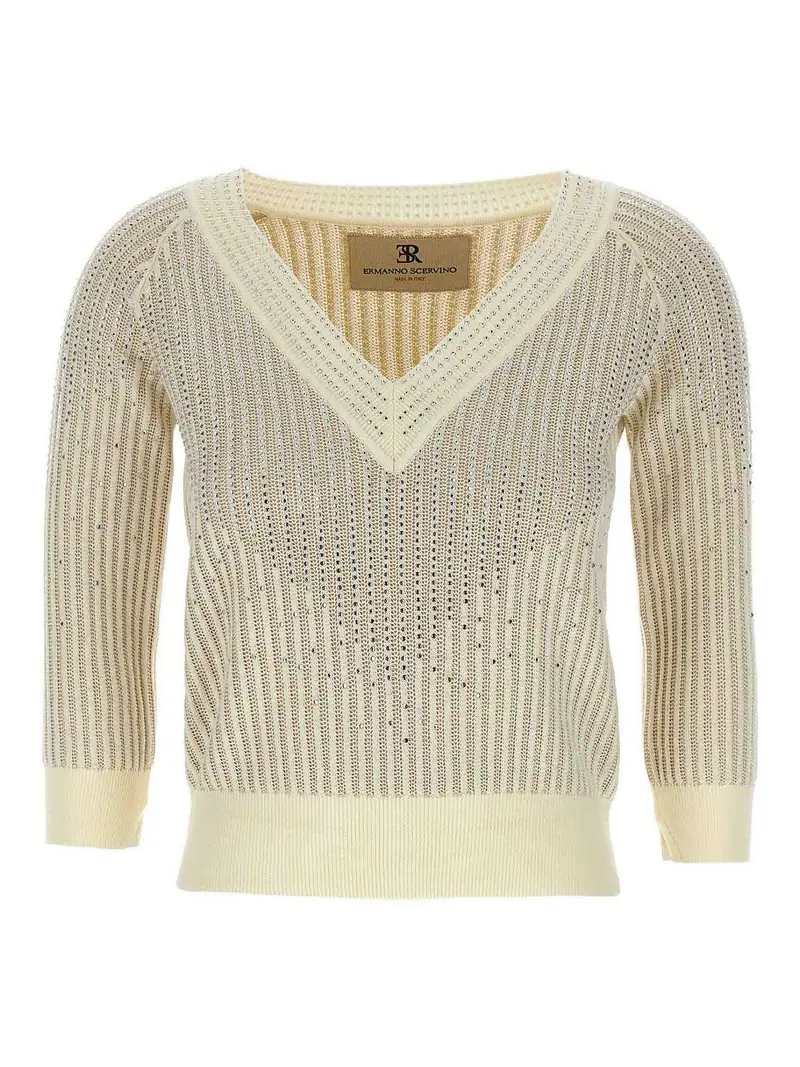 Ermanno Scervino Maglione di strass Bianco