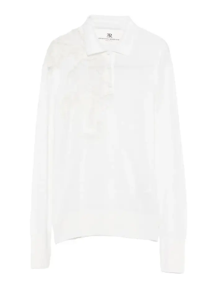 Ermanno Scervino Maglione polo a maniche lunghe Bianco