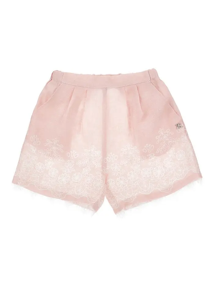 Shorts Con Ricamo Color Carne E Neutri