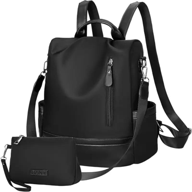 Eshow Zaino Donna Antifurto con Borsetta Inclusa, Zainetto Casual 3 in 1, Borsa Zaini per Viaggio Scuola Lavoro Shopping e Università