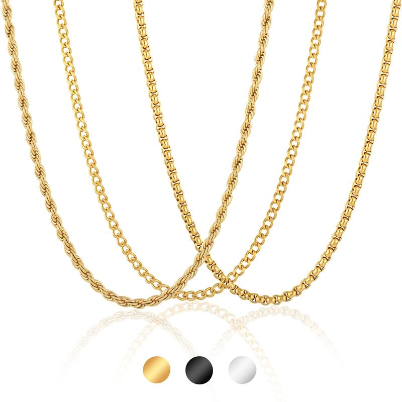 Esmoly Collana Uomo Acciaio Inossidabile Cuban Chain