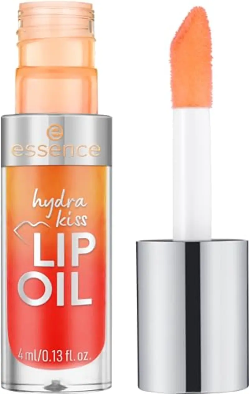 essence Cosmetics Hydra Kiss Olio Labbra, Idratante, Curativo, con Oli, Lucida, Rugiadosa, 4 ml