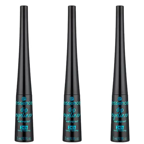 essence dip eyeliner waterproof 24h long-lasting, n. 01, nero, lunga durata, definendo, altamente pigmentato, vegano