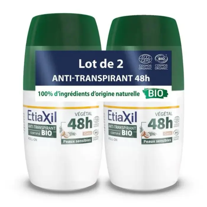 Etiaxil Anti-Transpirante Deodorante Roll-on Vegetale Cocco Bio Pelli Sensibili 2x50ml