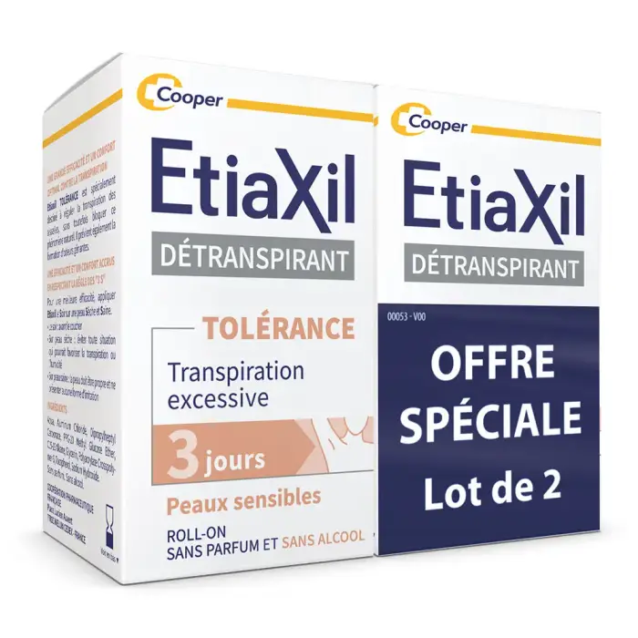 Etiaxil Detranspirante Deodorante Roll-on Sudorazione Eccessiva Tolleranza Pelli Sensibili 2x15ml