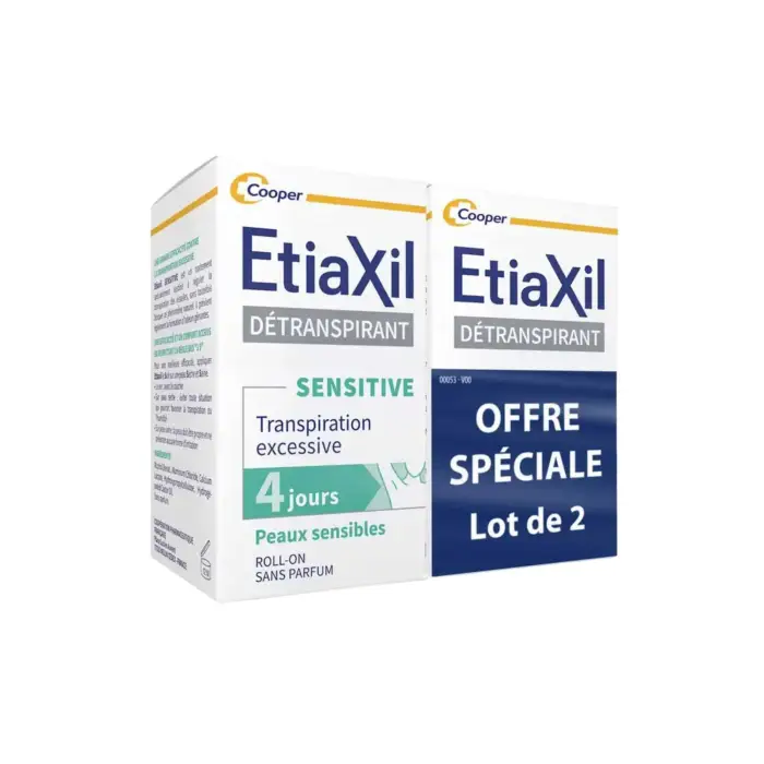 Etiaxil Detranspirante Sensitive Deodorante Roll-on Sudorazione Eccessiva Pelli Sensibili 2x15ml