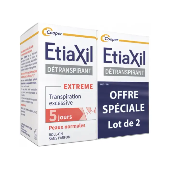 Etiaxil Detraspirante Deodorante Roll-on Estrema Sudorazione Eccessiva Pelli Normali 2x15ml