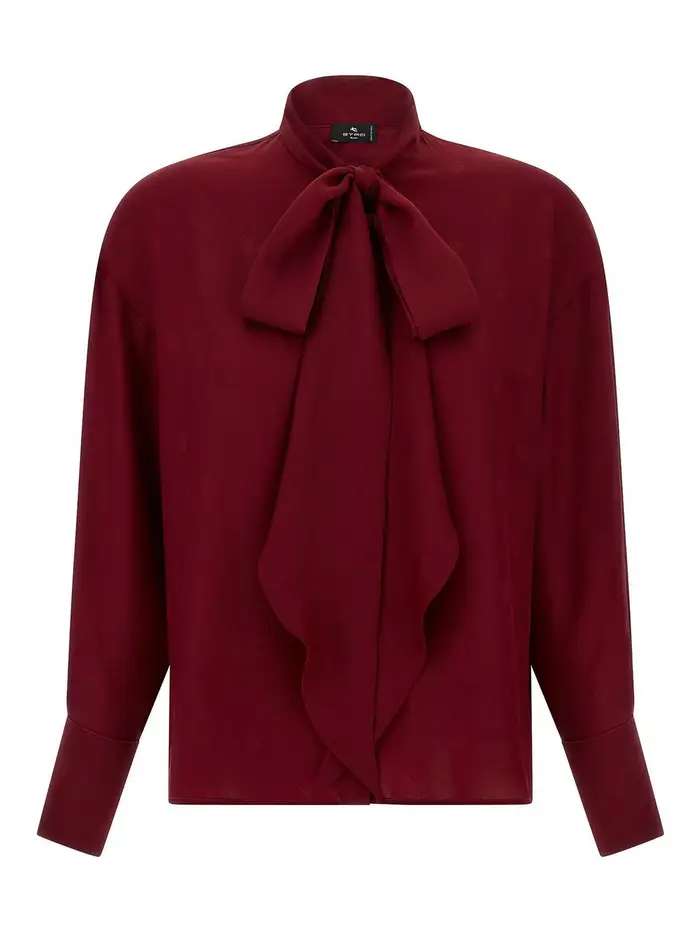 Etro Camicetta di seta jacquard Rosso Scuro