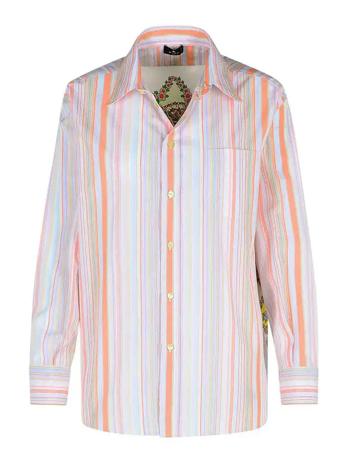 Etro Camicia in cotone arancione Multicolore