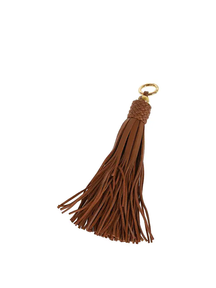 Etro Charm tassel leather 23,5 cm Beige