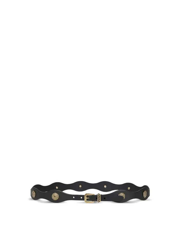 Etro Cintura in pelle borchiata Nero