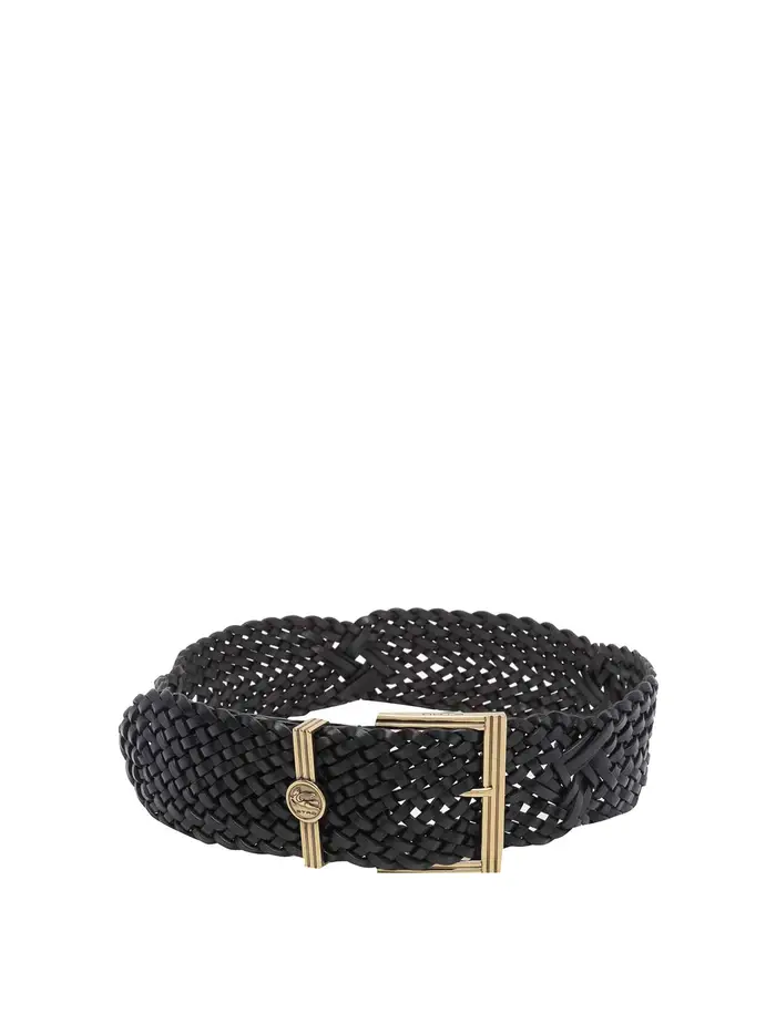 Etro cintura in pelle intrecciata nera Nero