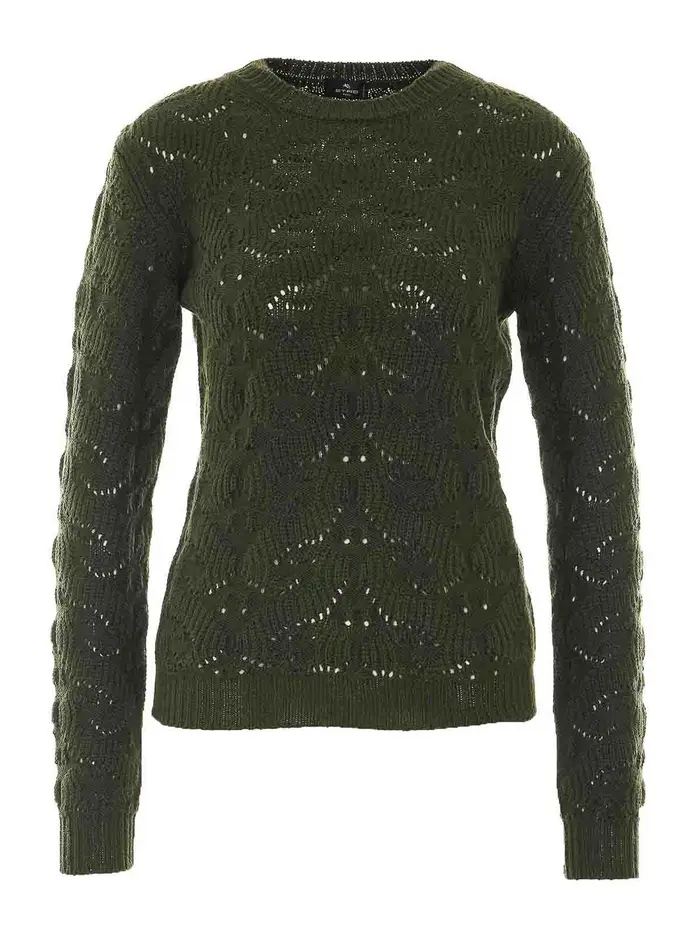 Etro Maglione con dettagli Paisley Verde
