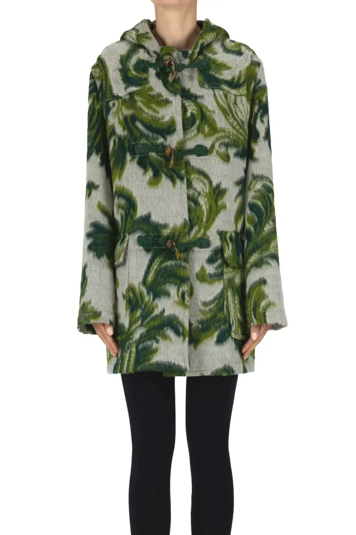 Montgomery in panno jacquard stampato Verde