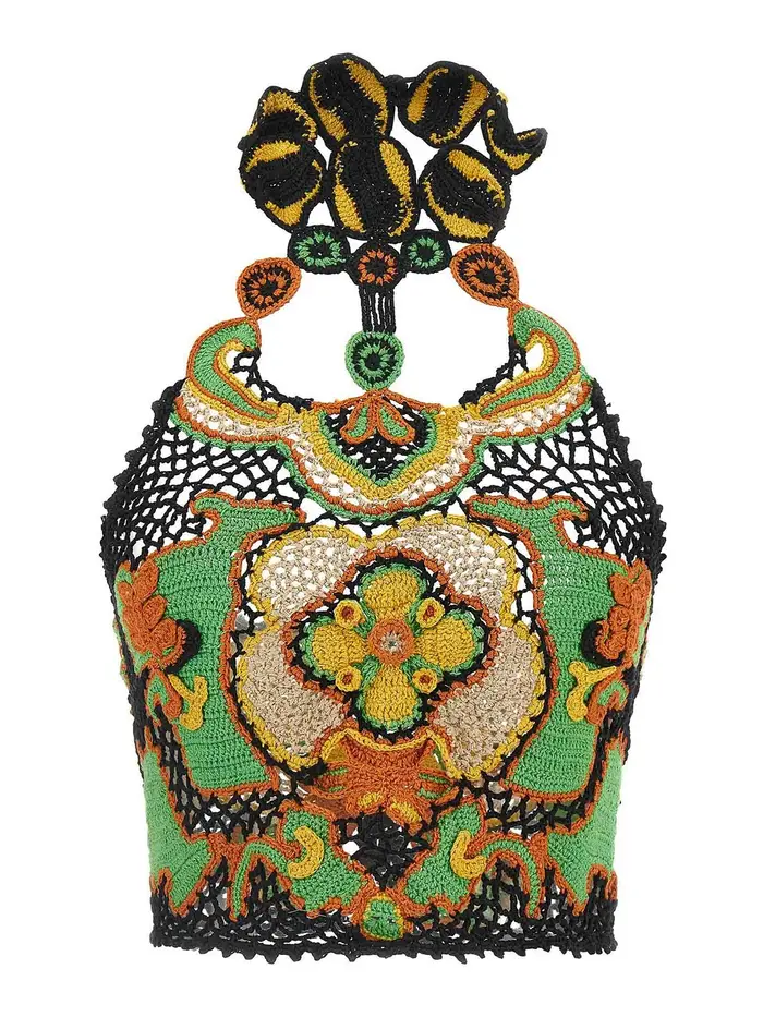 Etro Parte superiore all uncinetto Multicolore