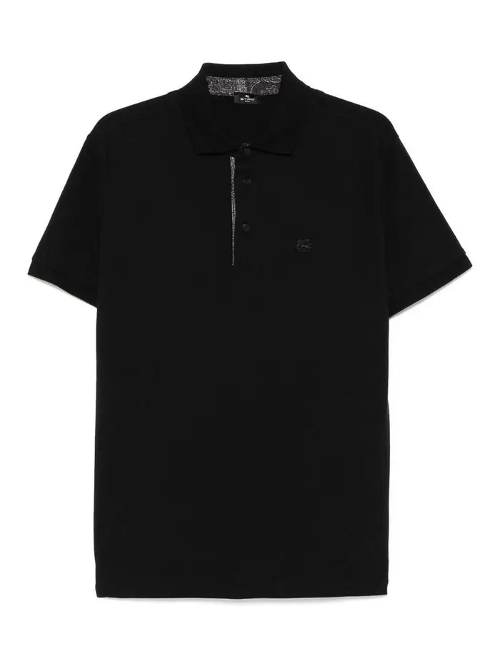 Polo Con Ricamo Logo Nero