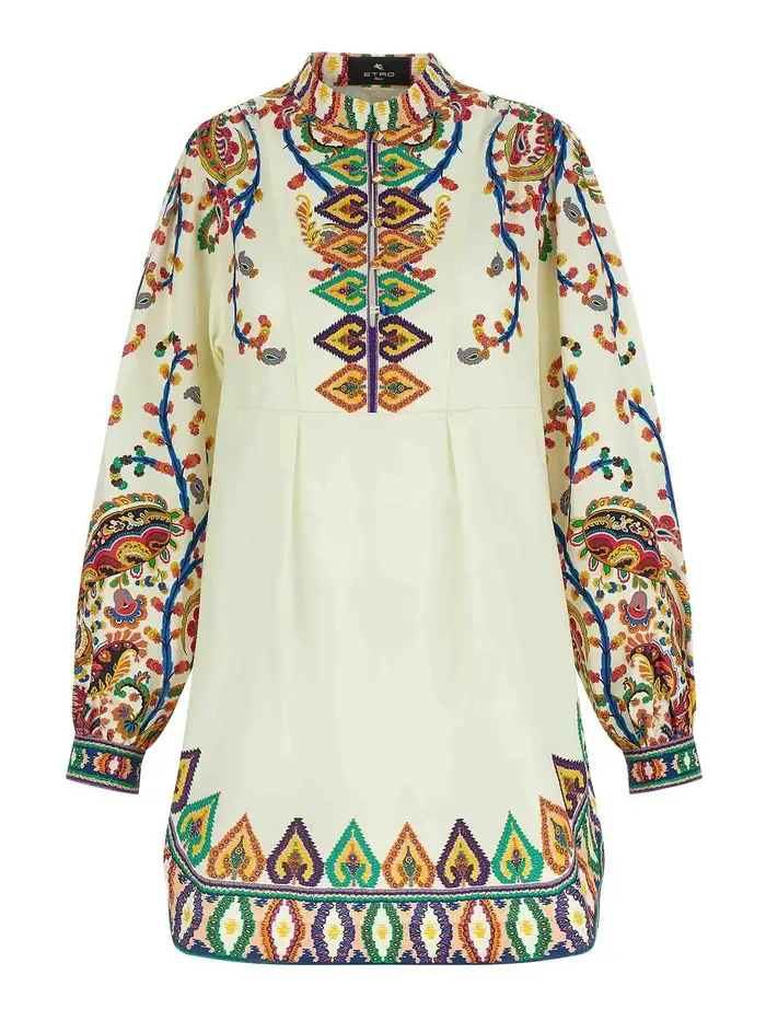 Etro Vestito in popeline stampato Multicolore