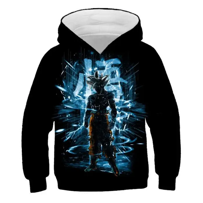 ETST 03 Felpe con cappuccio Fashion Casual Anime Cartoon Goku Felpe con stampa 3D per bambini Ragazzo Ragazza Bambini Cool Streetwear