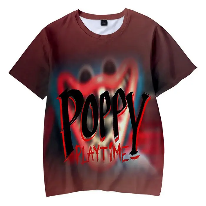 ETST WENDY 005 Poppy Playtime T-shirt Huggy Wuggy Horror Game Cartoon 3D Stampa ragazzo/ragazza O-Collo moda T Shirt Bambini Ragazzi Tees