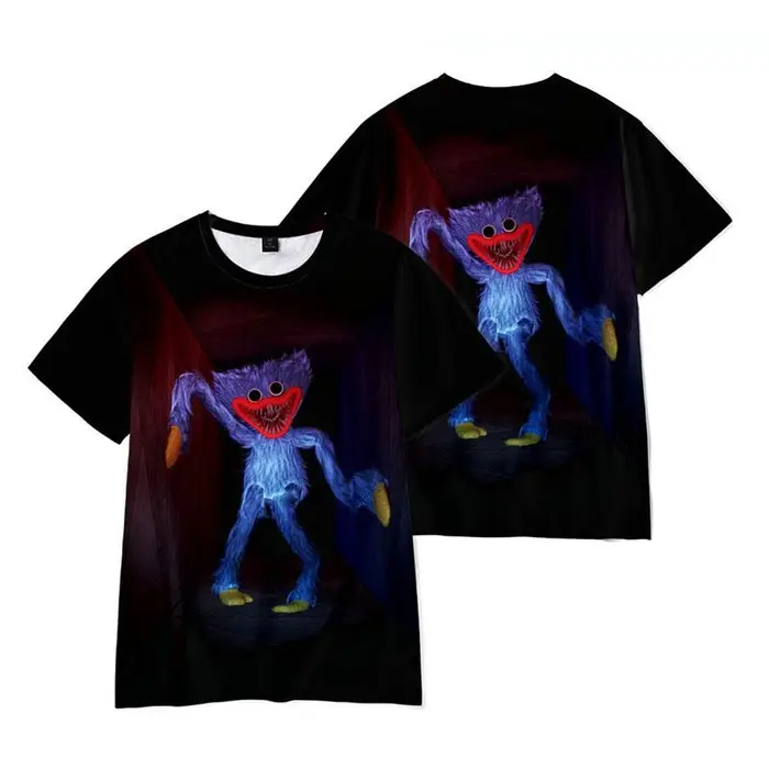 ETST WENDY 005 Poppy Playtime T-shirt Huggy Wuggy Horror Game Cartoon 3D Stampa ragazzo/ragazza O-Collo moda T Shirt Bambini Ragazzi Tees