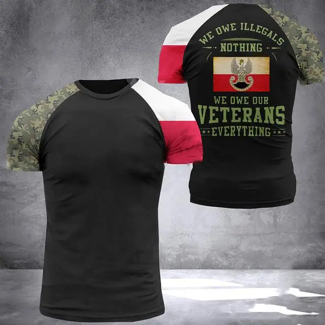 ETST WENDY 005 T-shirt da uomo dell esercito polacco Soldato veterano Polonia Bandiera Stampa Abbigliamento da uomo Pullover allentato