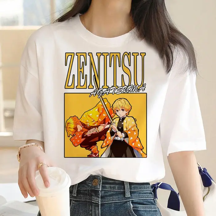 Demon Slayer Kimetsu No Yaiba t-shirt da donna grafica harajuku manga t-shirt ragazza giapponese streetwear y2k abbigliamento L