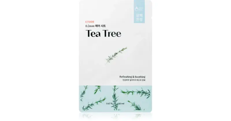 Etude 0.2 Therapy Air Mask Tea Tree maschera lenitiva in tessuto con effetto rinfrescante 20 ml