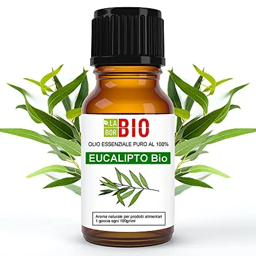 Laborbio Eucalipto Bio Olio essenziale 100% Puro 10 ml - Uso interno Terapeutico Alimentare Diffusori ambiente Aromaterapia