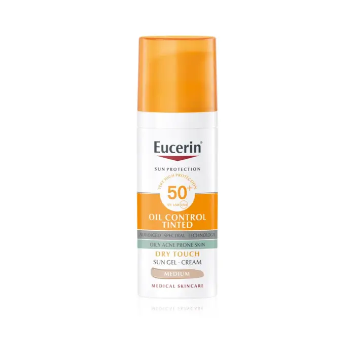 Eucerin Crema gel viso protettiva colorante opacizzante SPF 50+ Sun 50 ml - Tonalità Media