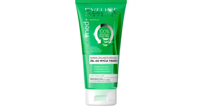 Eveline FaceMed+ Gel Detergente Viso 100% Aloe Vera Idratante e Lenitivo 150 ml