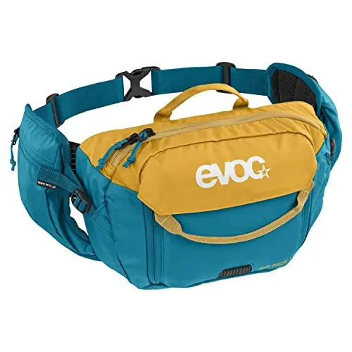 EVOC HIP PACK 3l Hip Bag Waist Bag incl. vescica di idratazione da 1, 5l (capacità 3l, AIRFLOW CONTACT SYSTEM, sistema