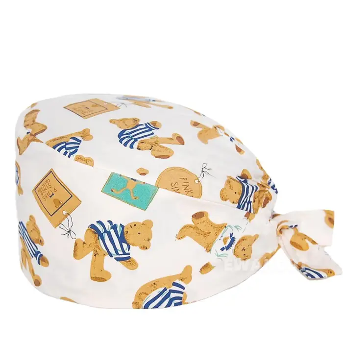 EWAKCOT berretto chirurgico cartone animato 100% cotone Berretti chirurgici da lavoro accessori medico infermiera Cappello per scrub