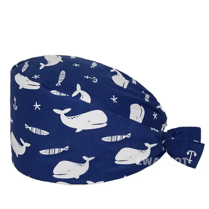 EWAKCOT berretto chirurgico cartone animato 100% cotone Berretti chirurgici da lavoro accessori medico infermiera Cappello per scrub