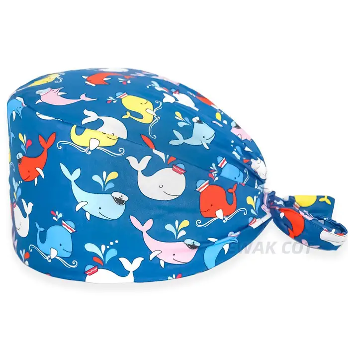 EWAKCOT berretto chirurgico cartone animato 100% cotone Berretti chirurgici da lavoro accessori medico infermiera Cappello per scrub