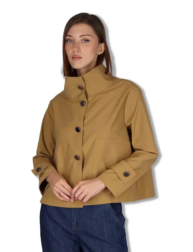 Ewooluzione Giacche Montelupo in tessuto cammello collo sceso Donna 50260018 034