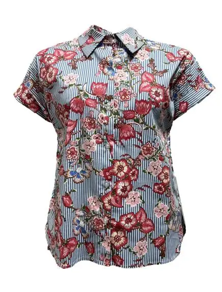 Extasy Camicia riga-fiore coulisse
