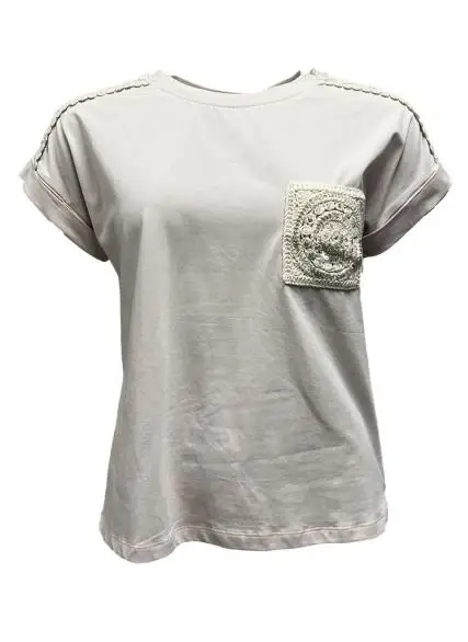 Extasy Maglia taschino spalle ricamo