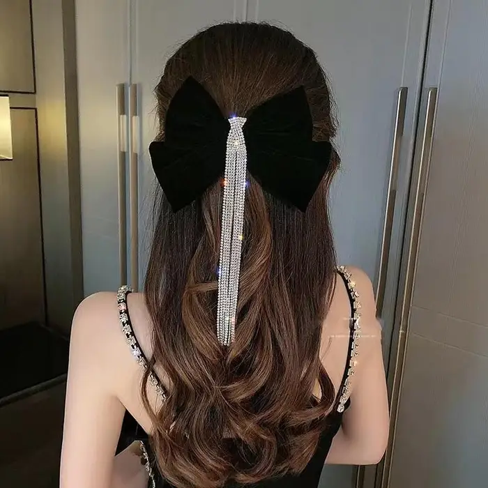 EZ home 1 pezzo nuovo coreano moda fiocco per capelli tinta unita fermagli per capelli eleganti copricapo ragazze accessori per capelli per